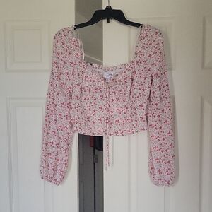 One Clothing Red Floral Blouse